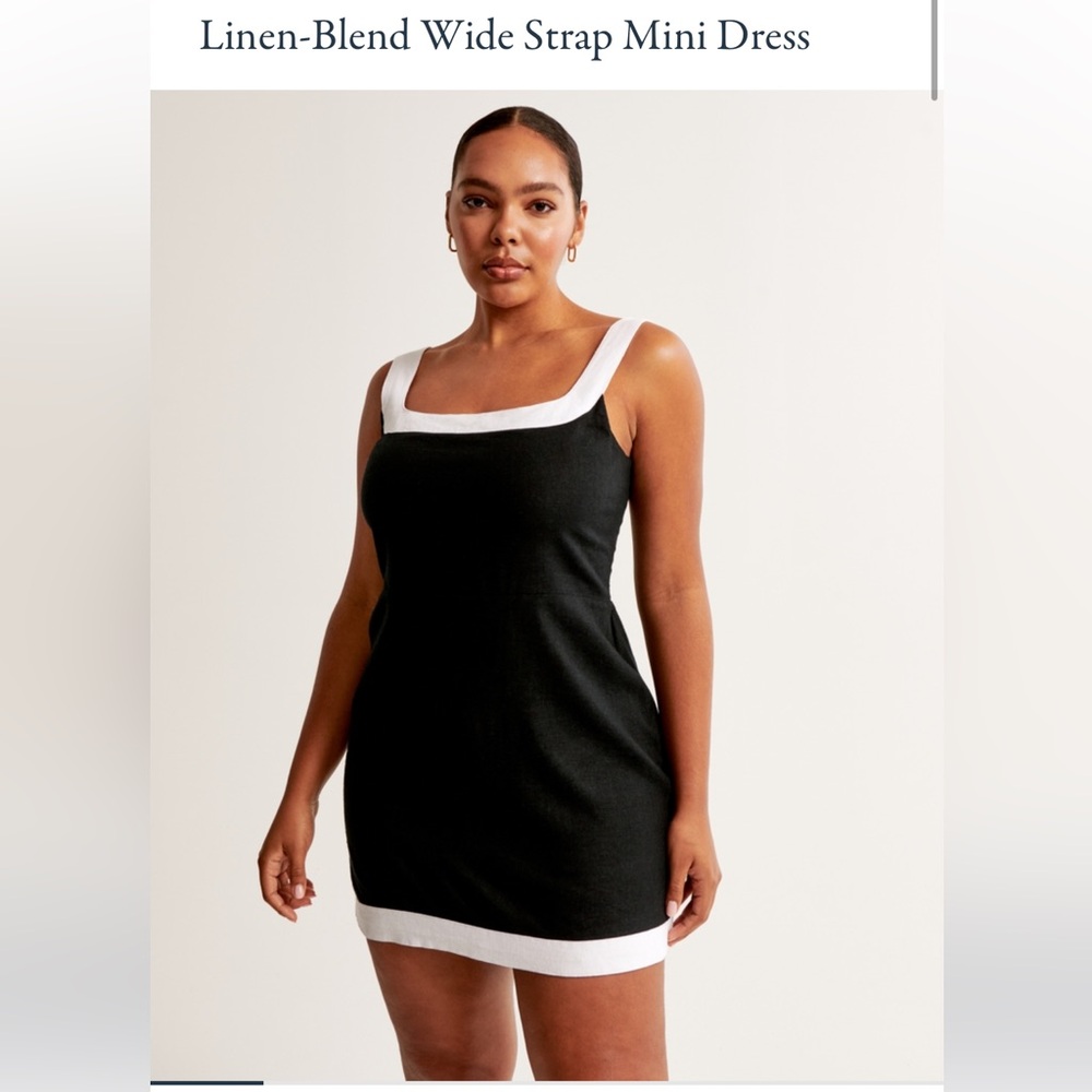 Abercrombie linen-blend wide strap mini dress size XSP